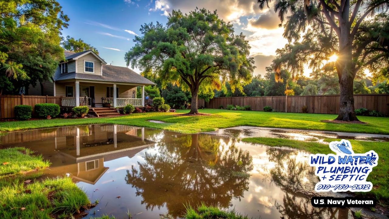 French drain installation in Onslow County, NC