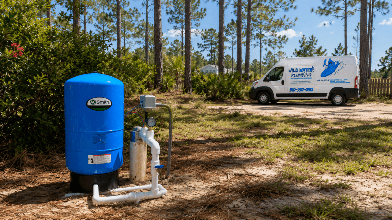 Stuck Check Valve or a Line Leak,No Water From Your Well? Causes, Fixes, and When to Call in Coastal NC,Wild Water Plumbing + Septic,Well Water Systems,No Water From Your Well? Causes and Fixes (Coastal NC),no water from well
